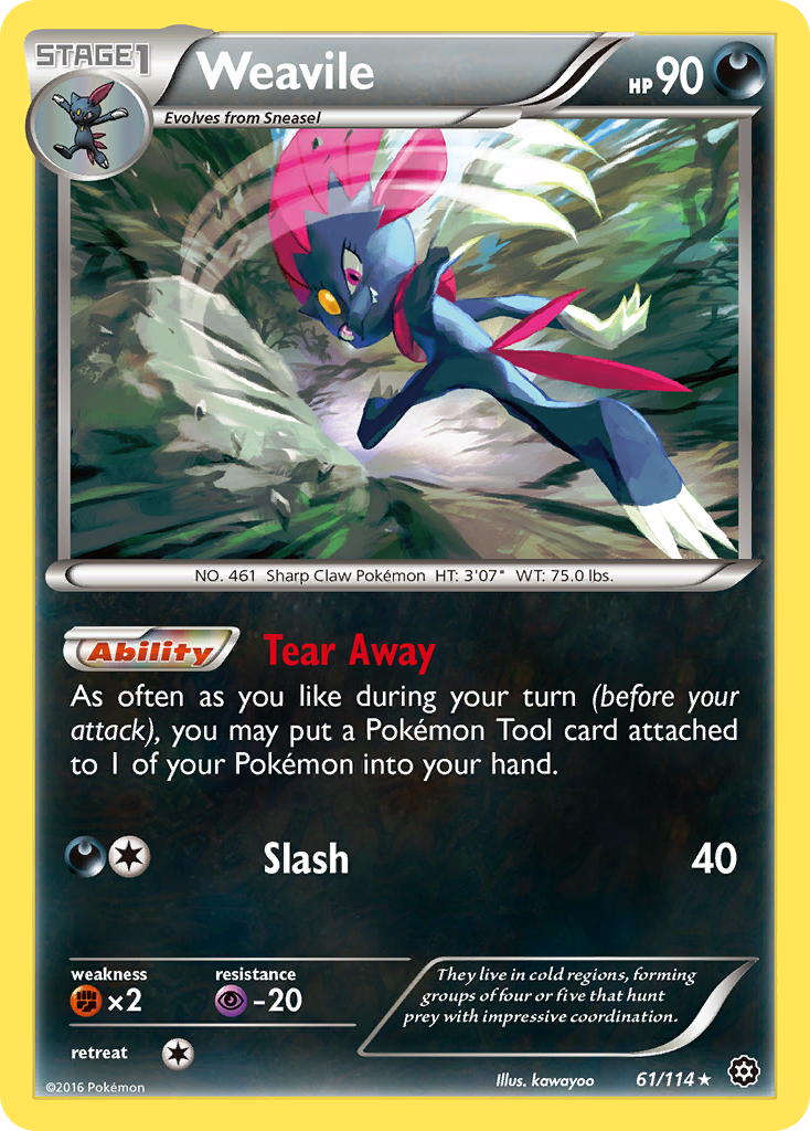 Weavile – Steam Siege 61/114 Pokémon card
