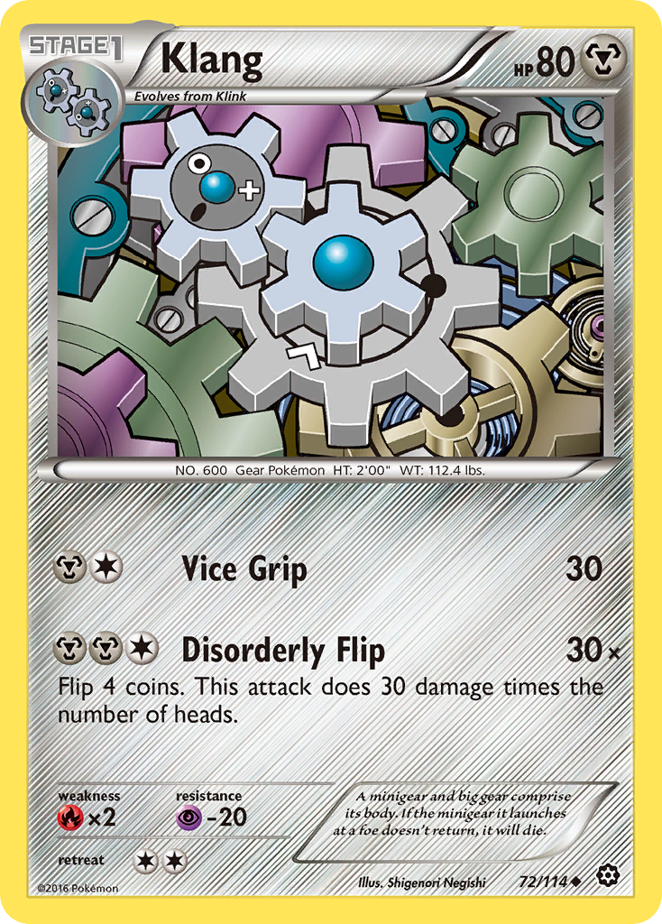 Klang – Steam Siege 72/114 Pokémon card