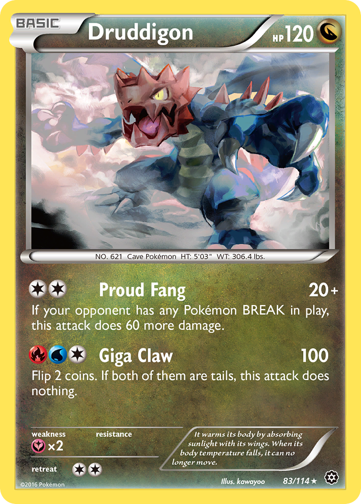 Druddigon – Steam Siege 83/114 Pokémon card