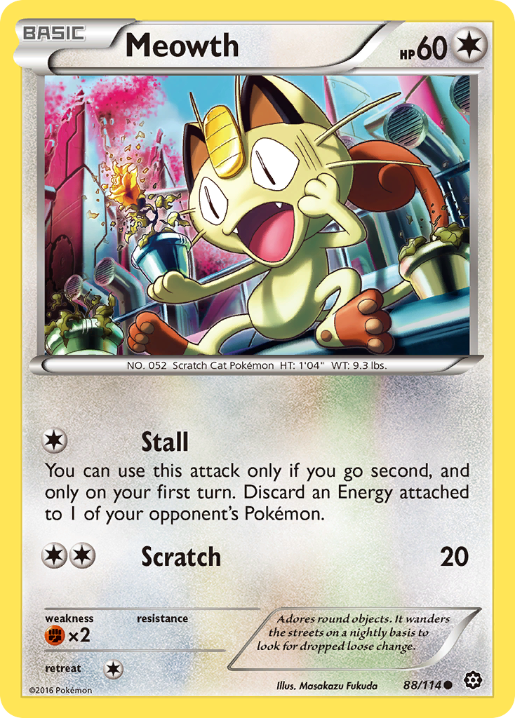 Meowth – Steam Siege 88/114 Pokémon card