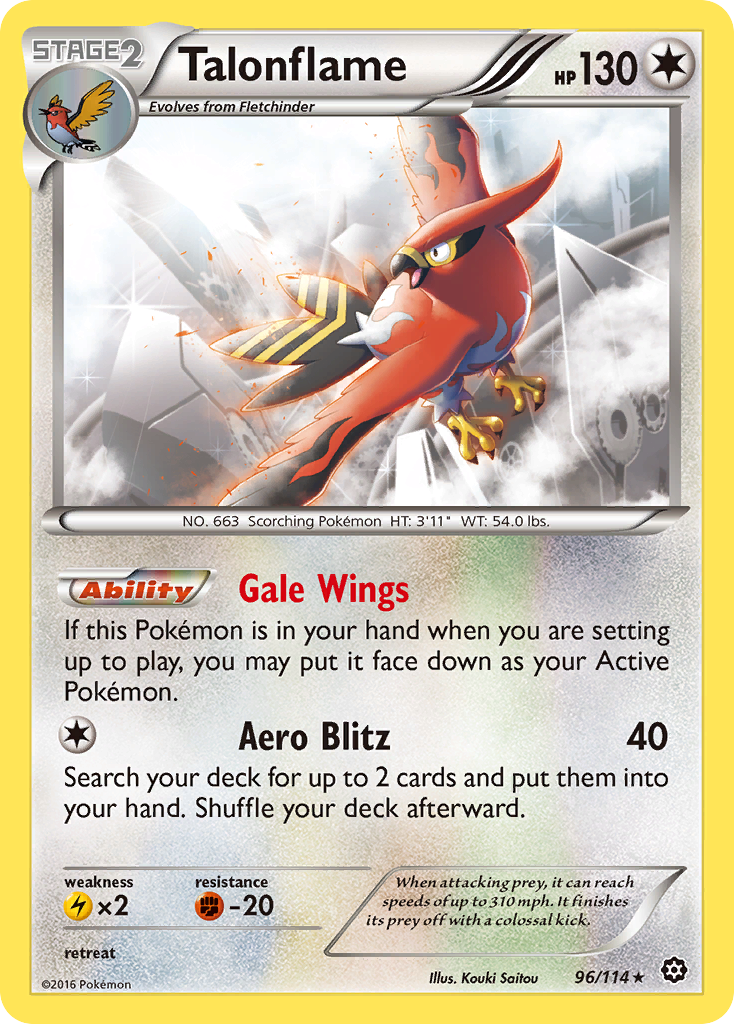 Talonflame – Steam Siege 96/114 Pokémon card