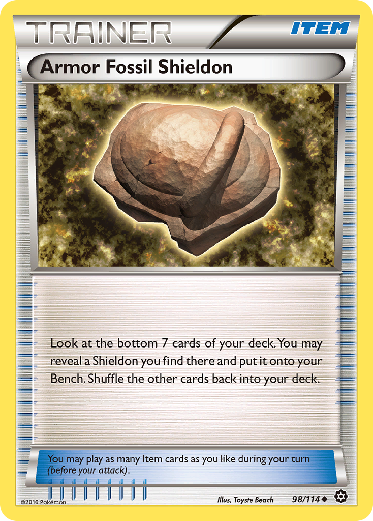 Armor Fossil Shieldon – Steam Siege 98/114 Pokémon card