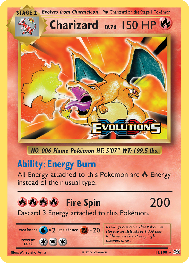 Charizard – Evolutions 11/108 Pokémon card