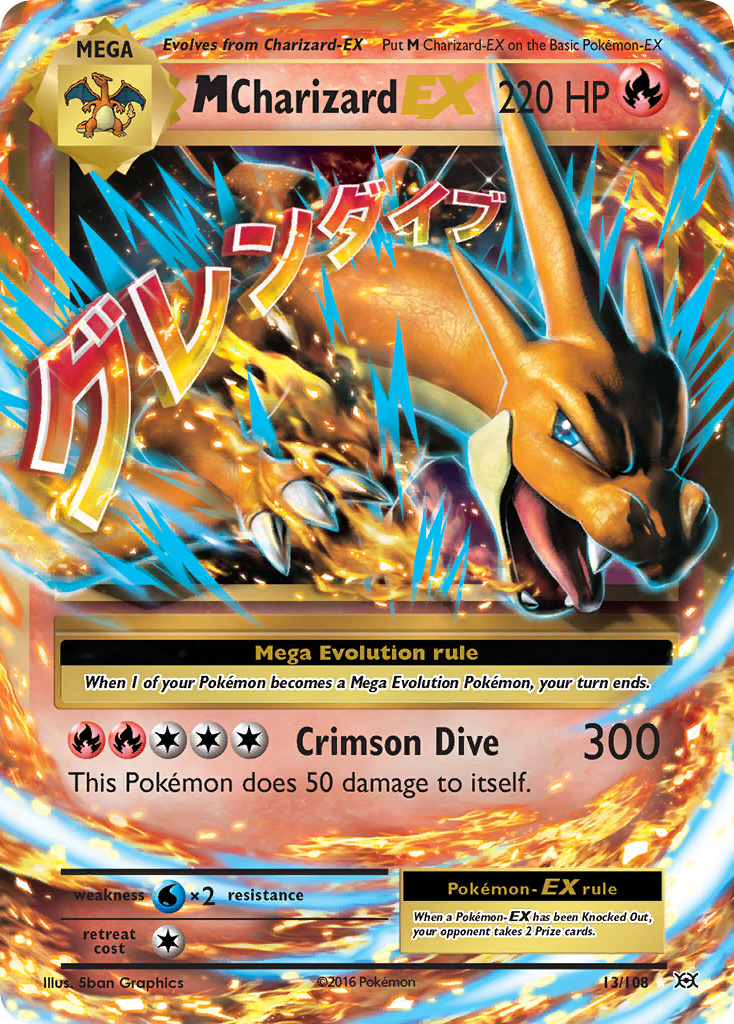 M Charizard-EX – Evolutions 13/108 Pokémon card