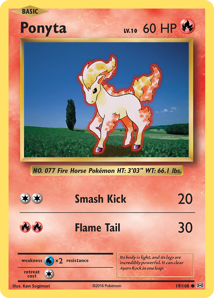Ponyta – Evolutions 19/108 Pokémon card