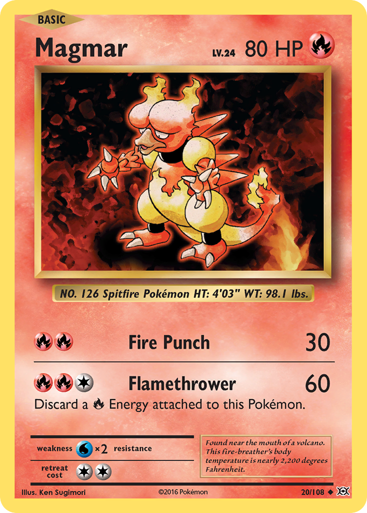 Magmar – Evolutions 20/108 Pokémon card