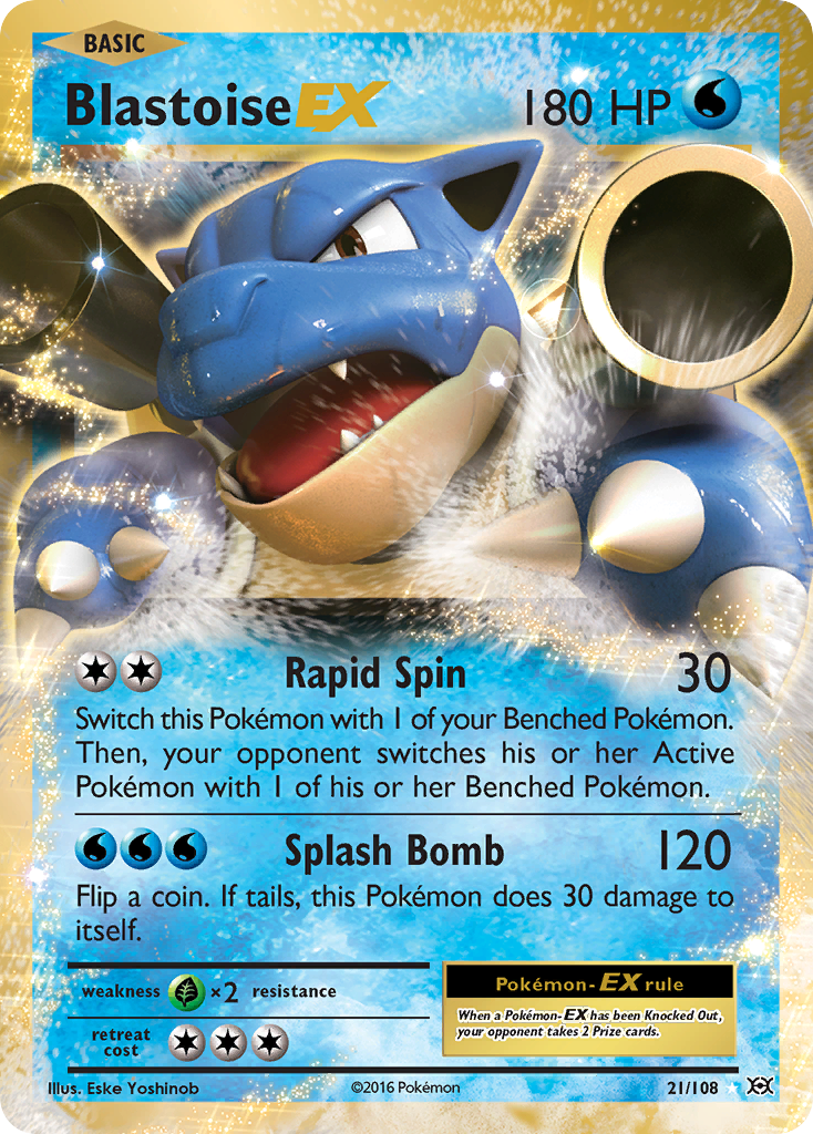 Blastoise-EX – Evolutions 21/108 Pokémon card