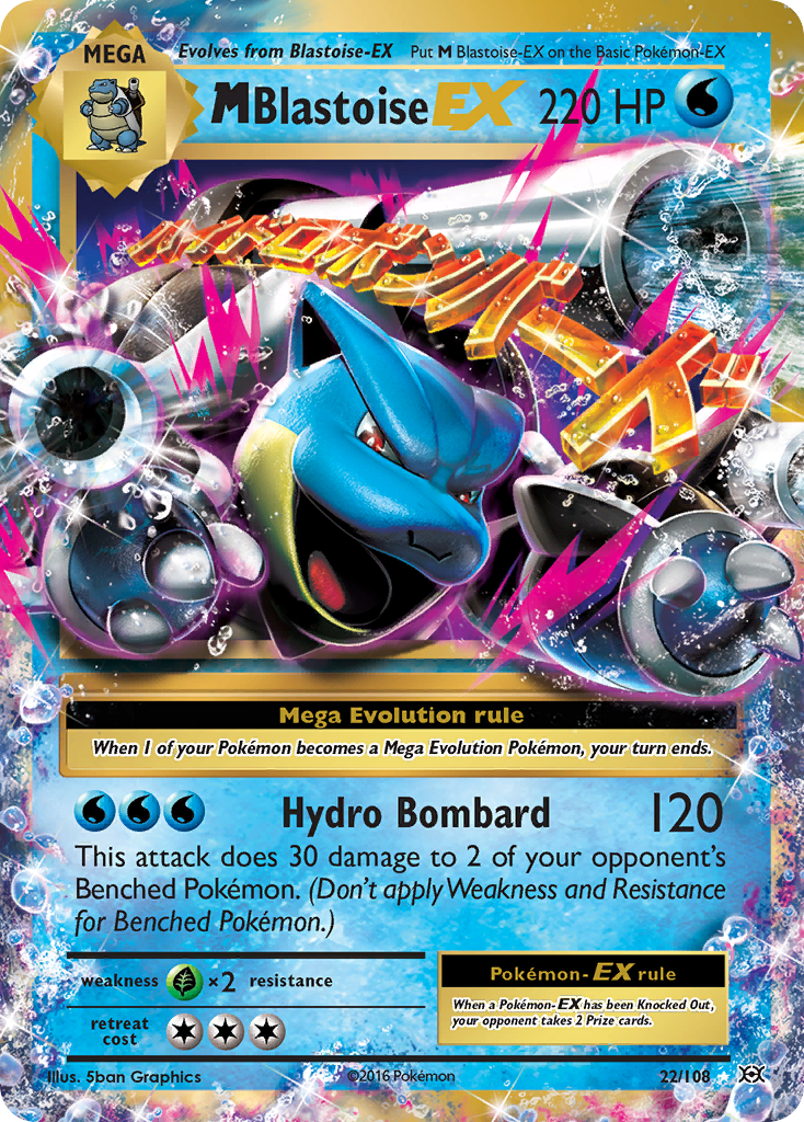 M Blastoise-EX – Evolutions 22/108 Pokémon card