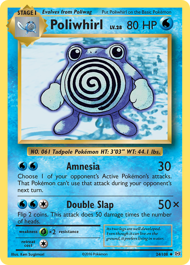 Poliwhirl – Evolutions 24/108 Pokémon card