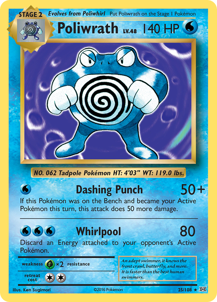 Poliwrath – Evolutions 25/108 Pokémon card