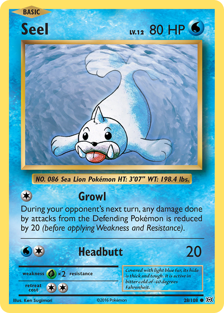 Seel – Evolutions 28/108 Pokémon card