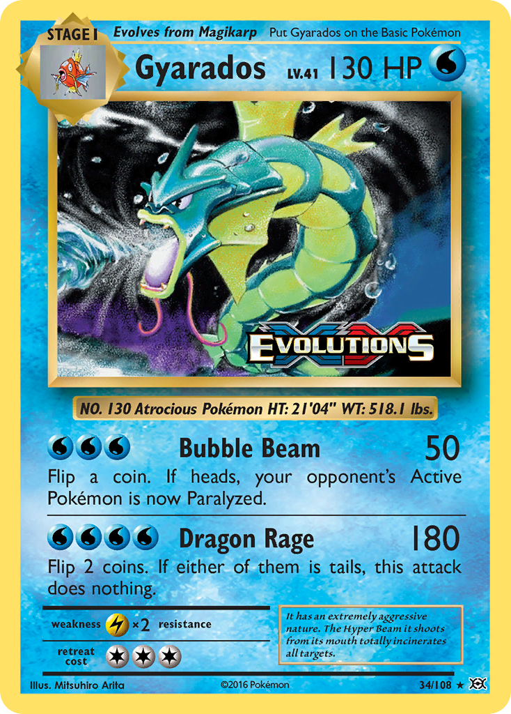 Gyarados – Evolutions 34/108 Pokémon card