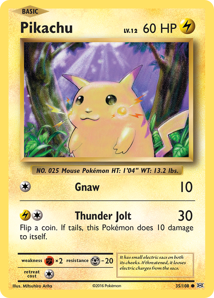 Pikachu – Evolutions 35/108 Pokémon card
