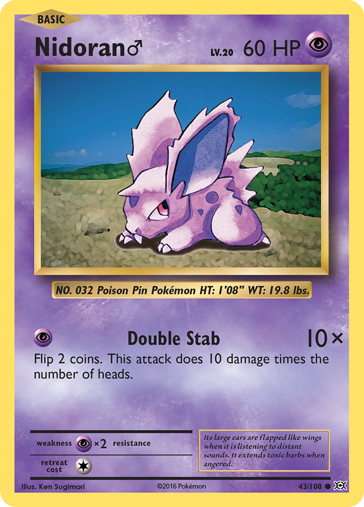 Nidoran ♂ – Evolutions 43/108 Pokémon card