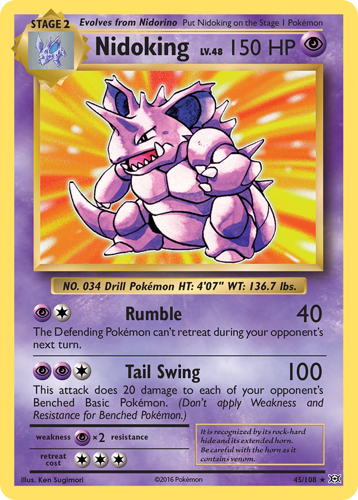 Nidoking – Evolutions 45/108 Pokémon card