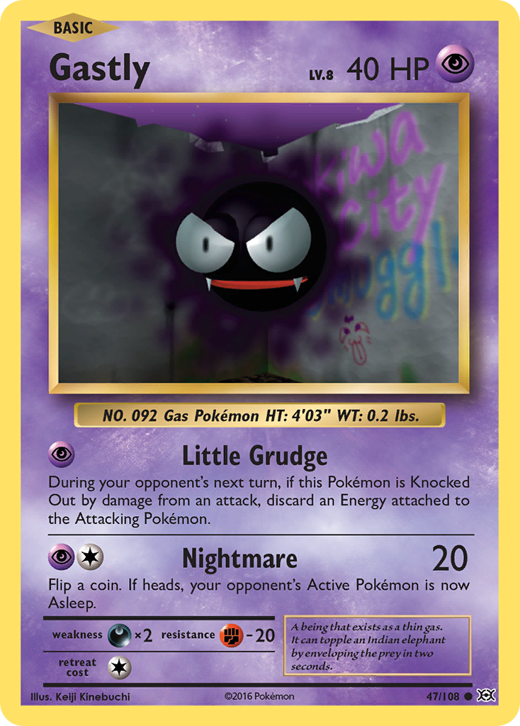 Gastly – Evolutions 47/108 Pokémon card
