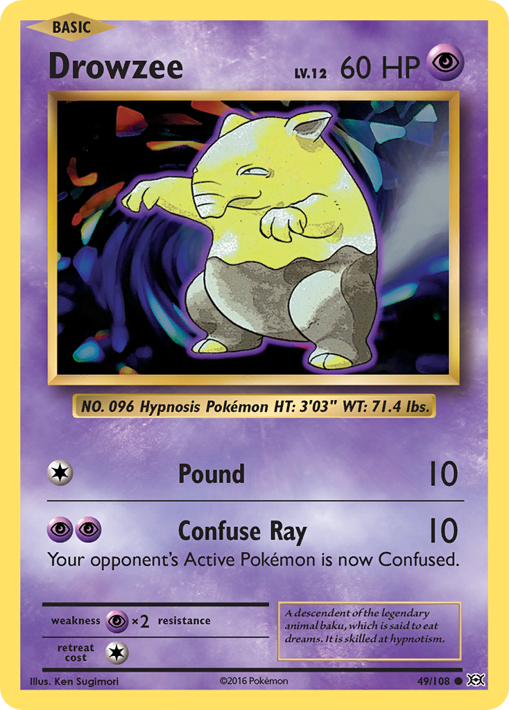 Drowzee – Evolutions 49/108 Pokémon card