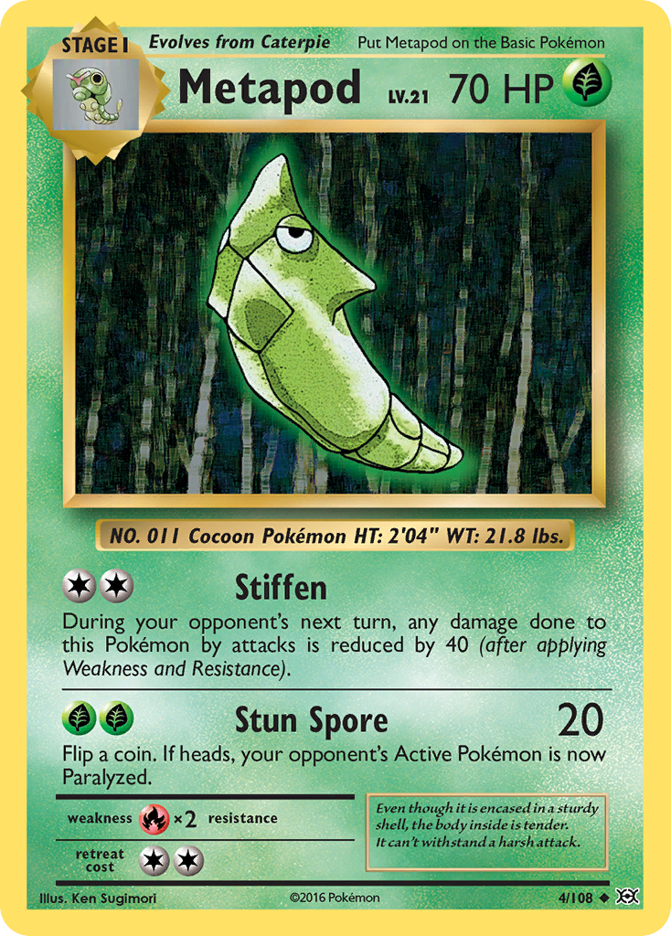 Metapod – Evolutions 4/108 Pokémon card