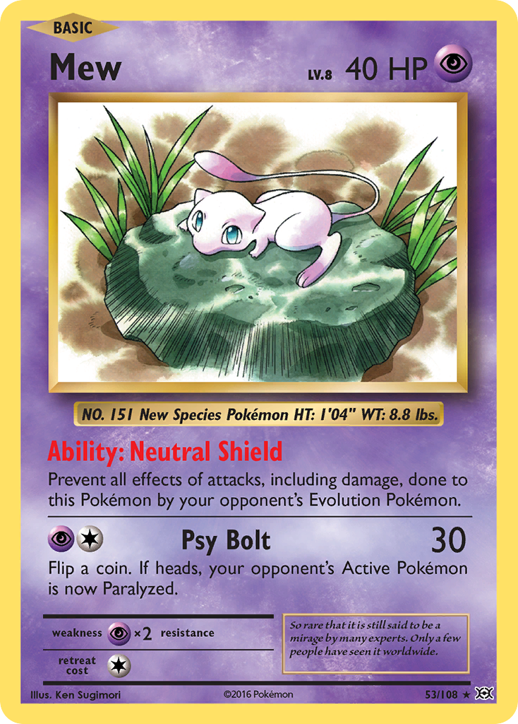 Mew – Evolutions 53/108 Pokémon card