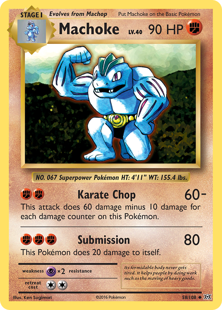Machoke – Evolutions 58/108 Pokémon card
