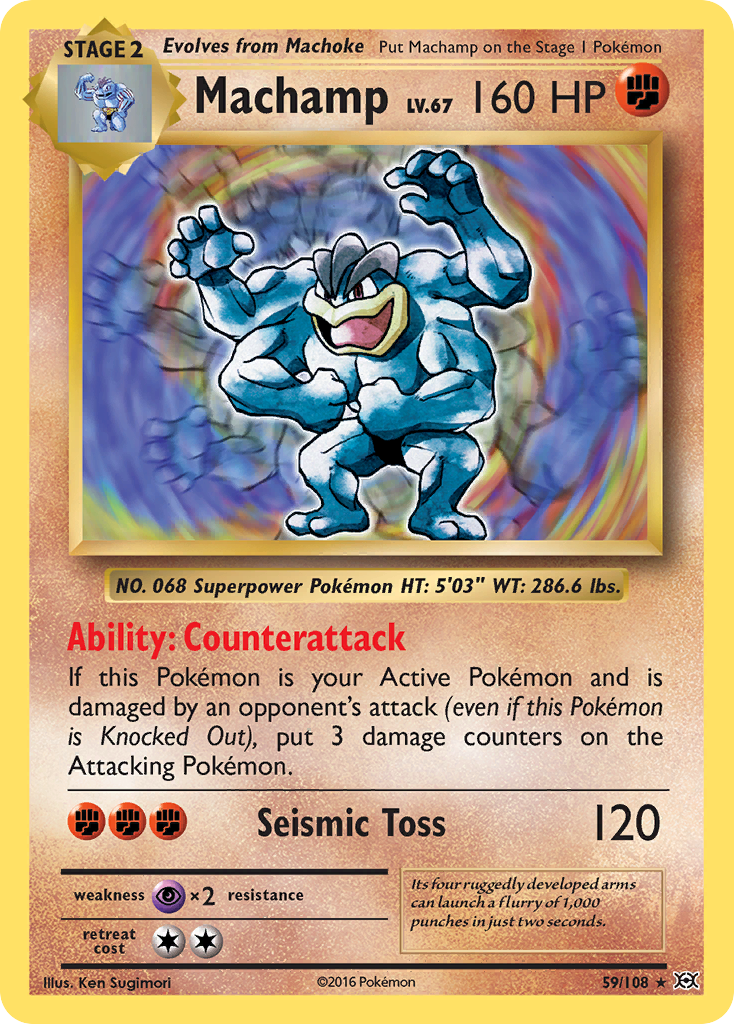 Machamp – Evolutions 59/108 Pokémon card