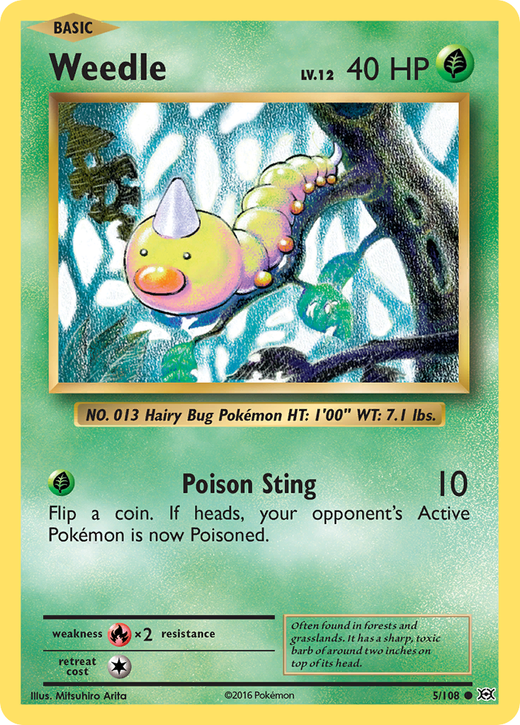 Weedle – Evolutions 5/108 Pokémon card