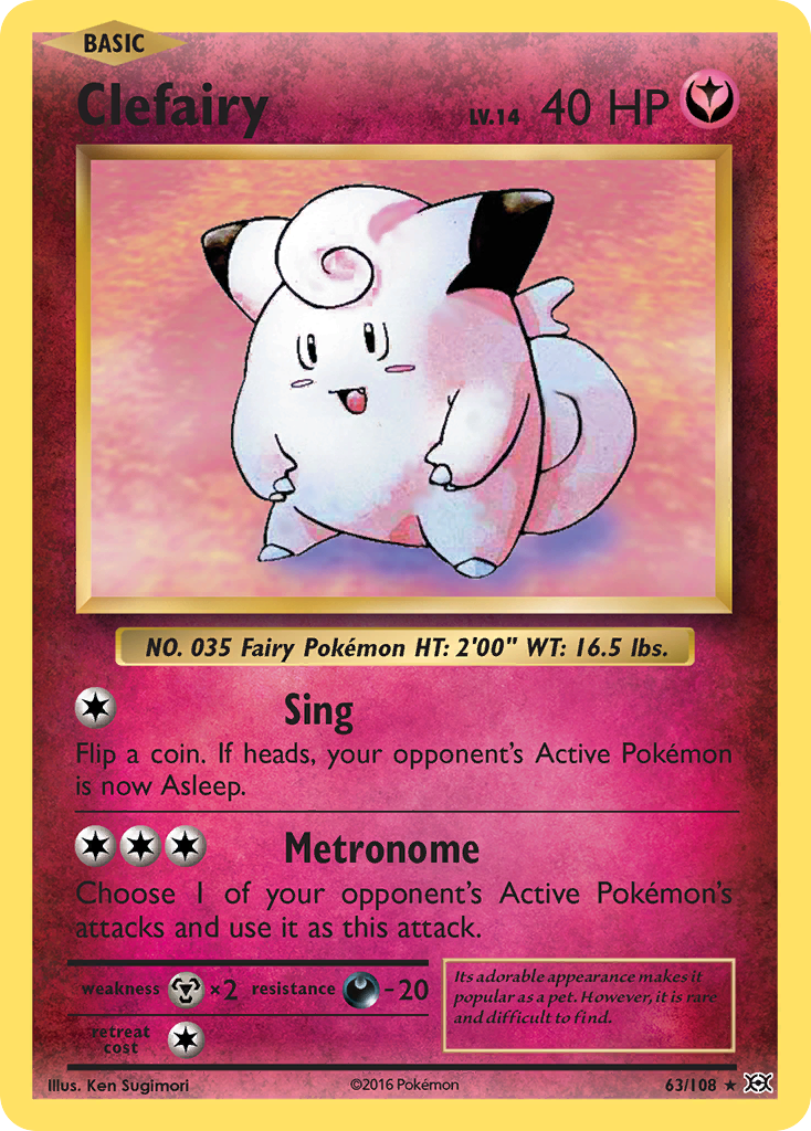 Clefairy – Evolutions 63/108 Pokémon card