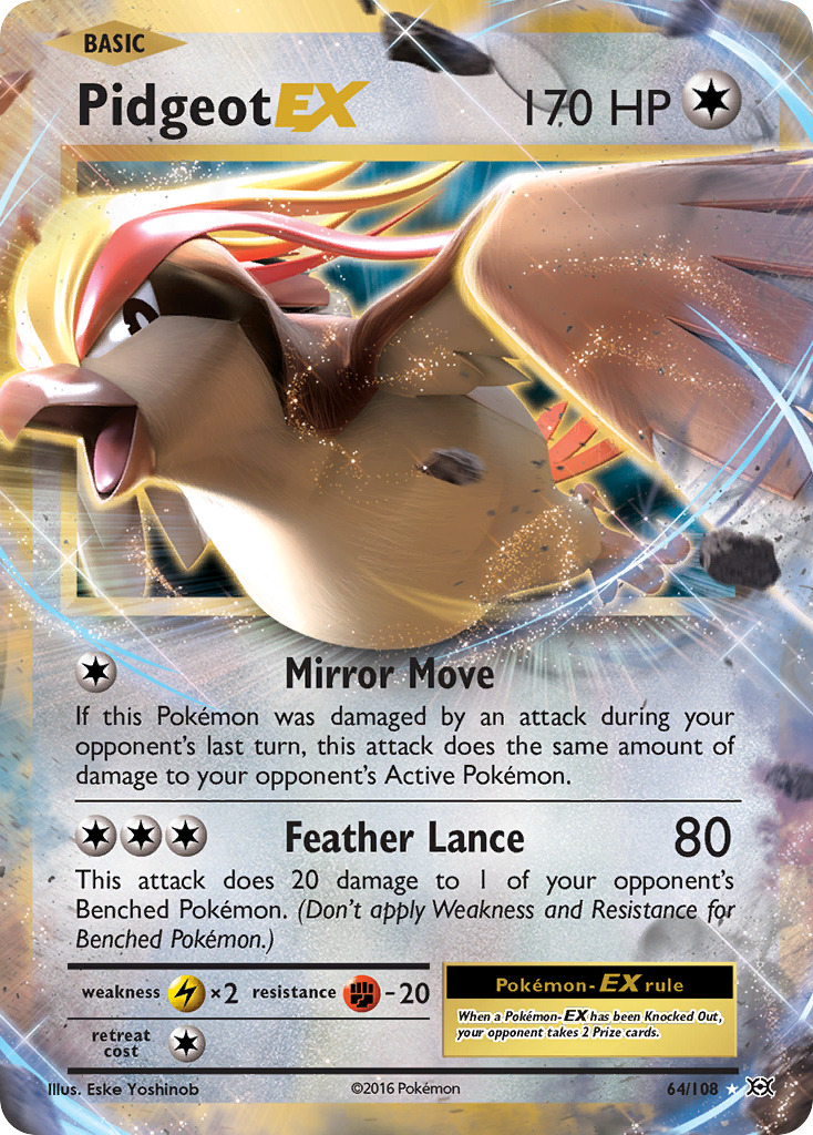 Pidgeot-EX – Evolutions 64/108 Pokémon card