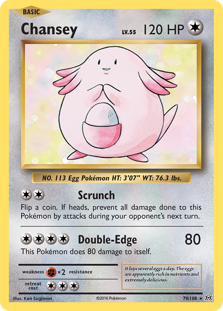 Chansey – Evolutions 70/108 Pokémon card