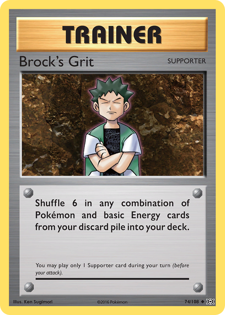 Brock's Grit – Evolutions 74/108 Pokémon card