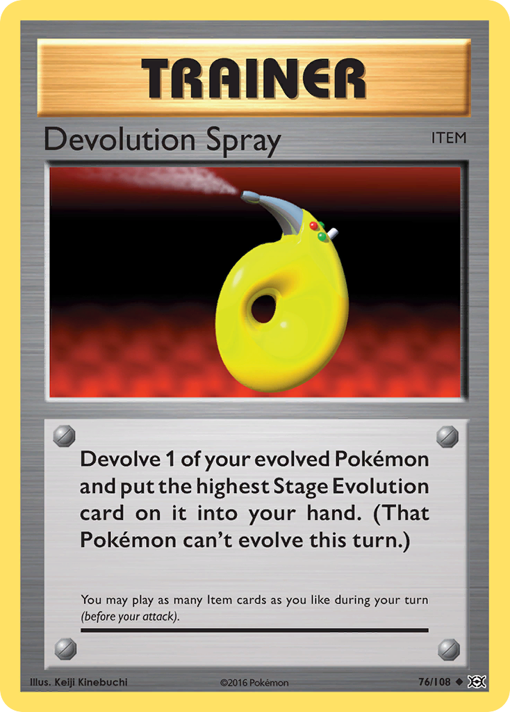 Devolution Spray – Evolutions 76/108 Pokémon card