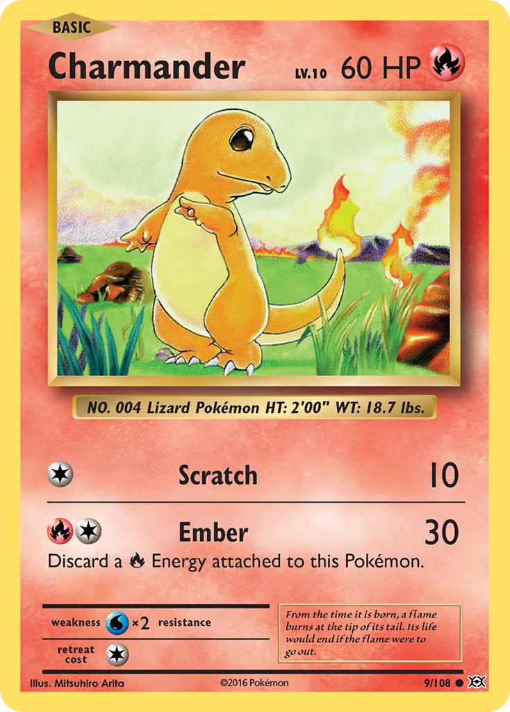 Charmander – Evolutions 9/108 Pokémon card