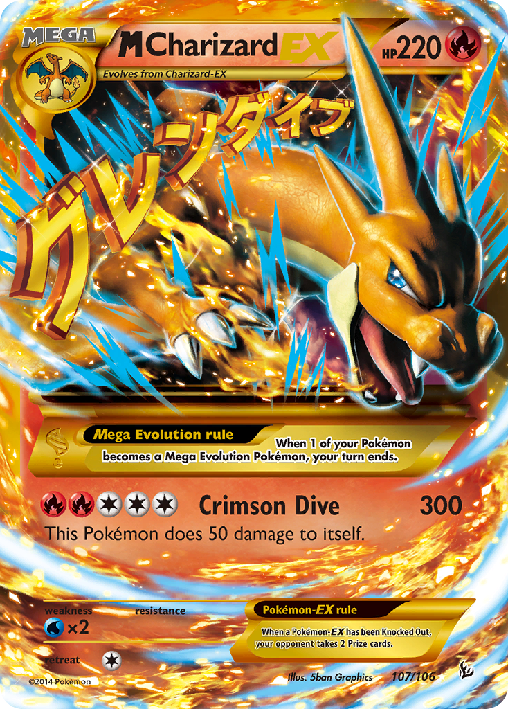 M Charizard-EX – Flashfire 107/106 Pokémon card