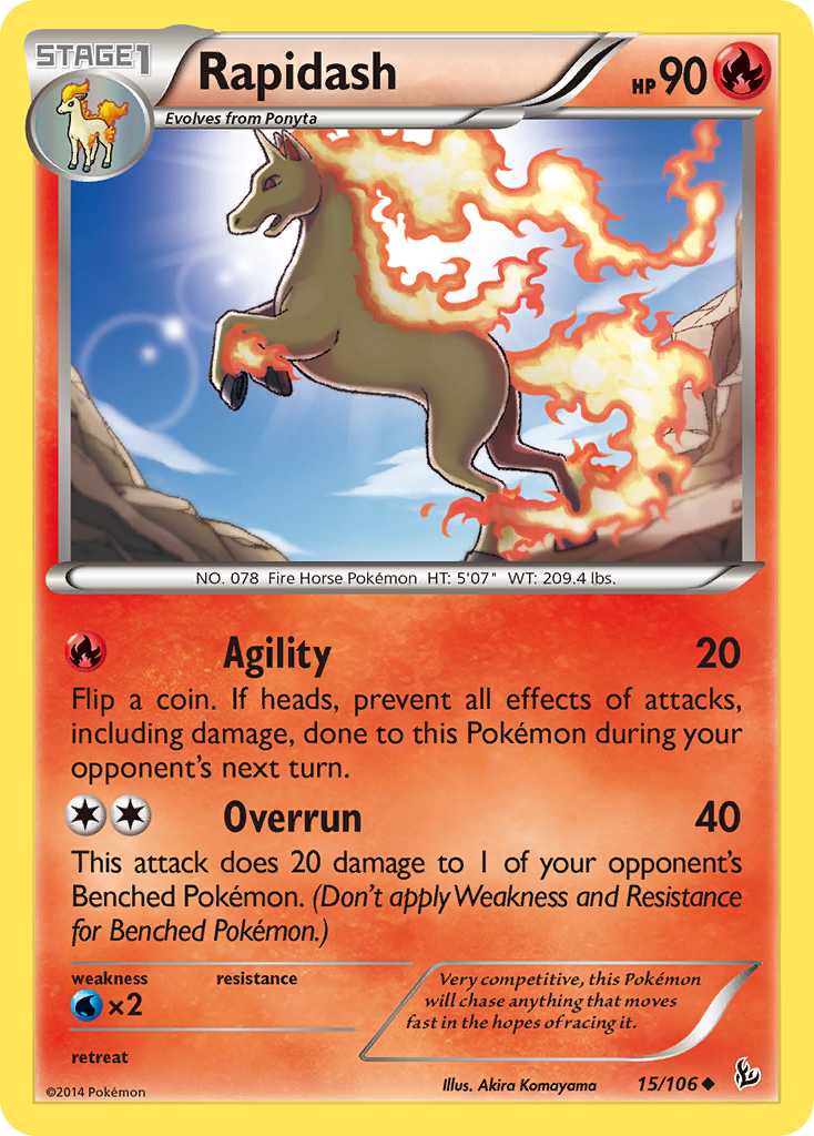 Rapidash – Flashfire 15/106 Pokémon card