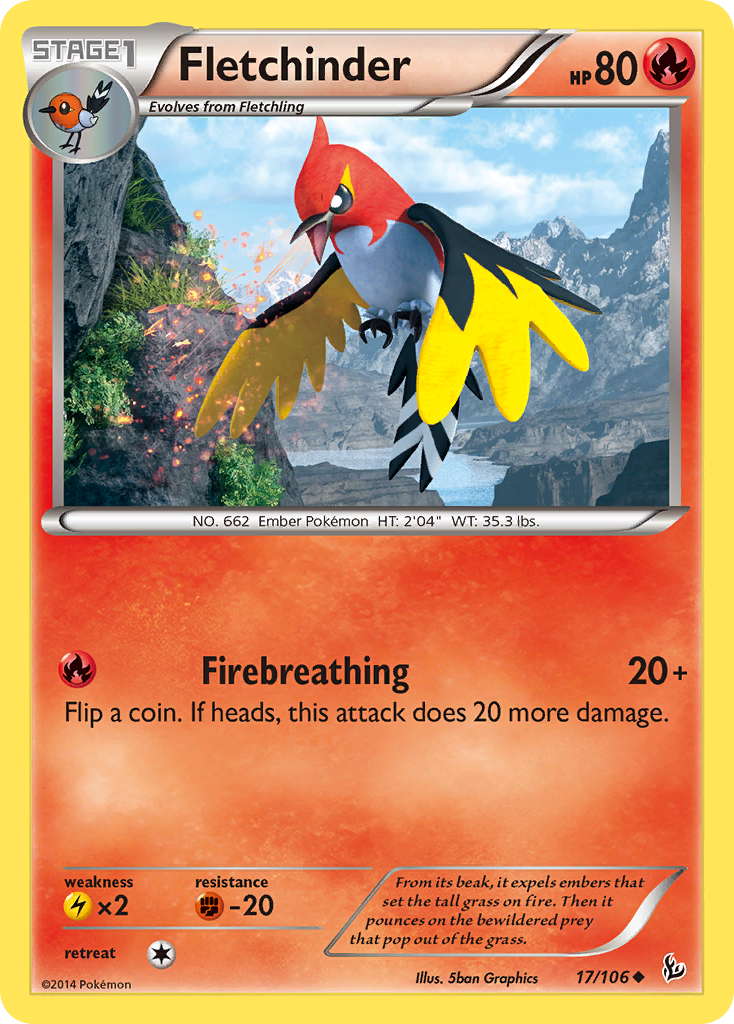 Fletchinder – Flashfire 17/106 Pokémon card