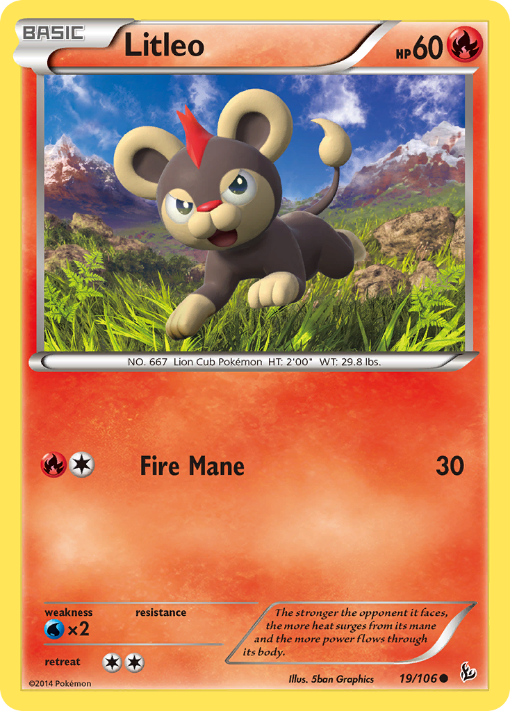 Litleo – Flashfire 19/106 Pokémon card