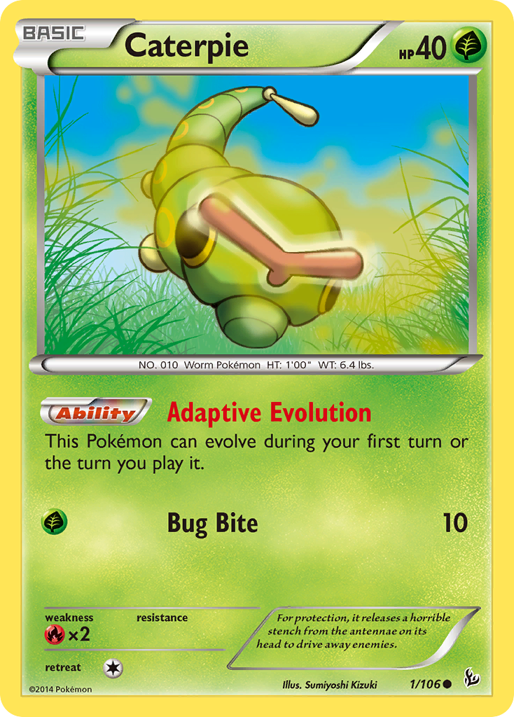 Caterpie – Flashfire 1/106 Pokémon card