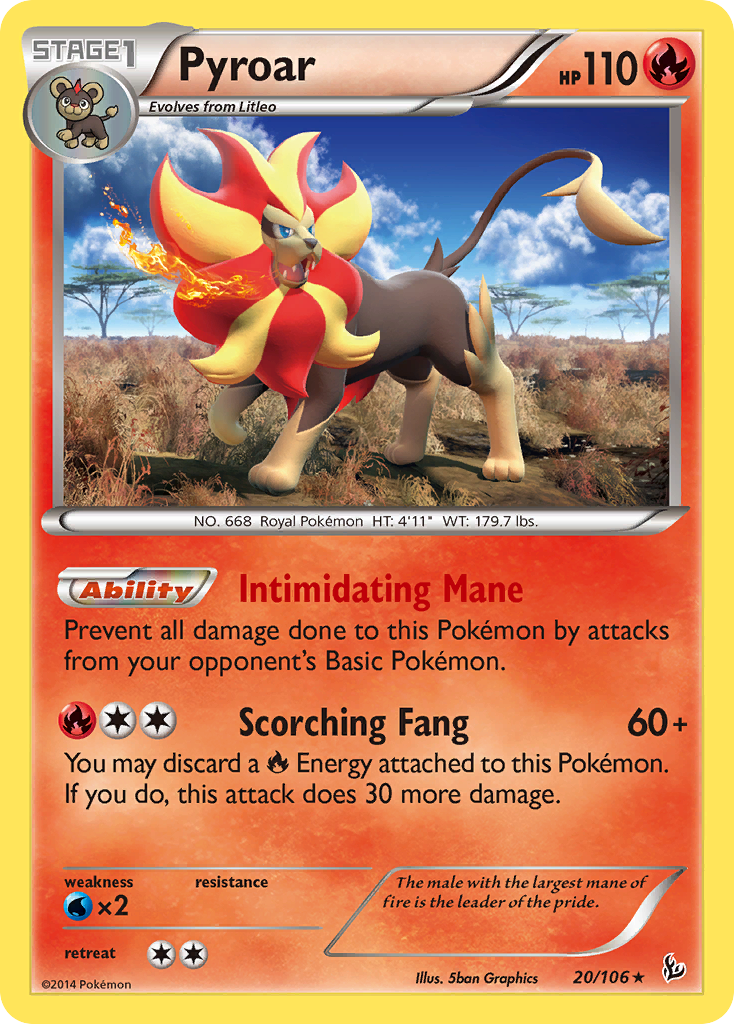 Pyroar – Flashfire 20/106 Pokémon card