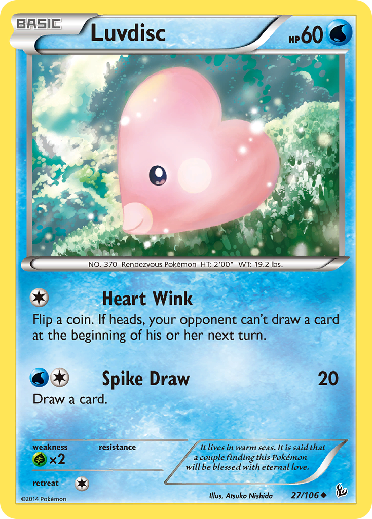Luvdisc – Flashfire 27/106 Pokémon card