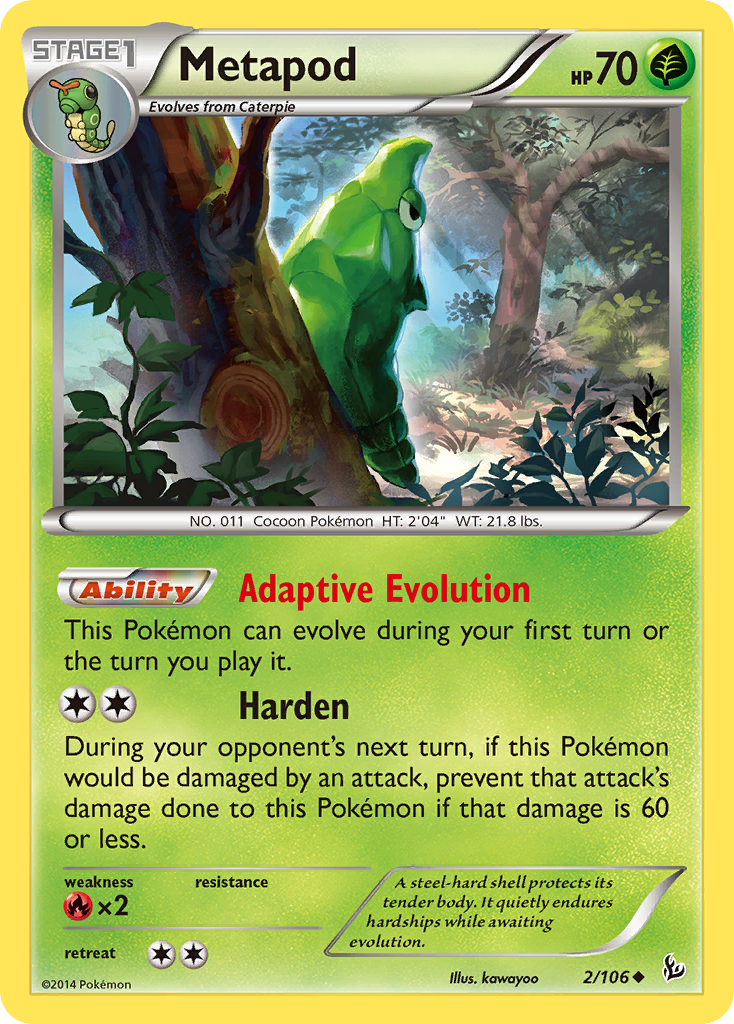 Metapod – Flashfire 2/106 Pokémon card