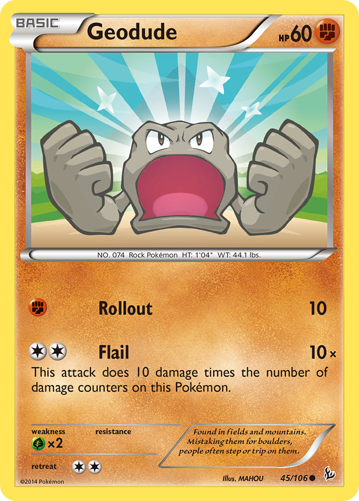 Geodude – Flashfire 45/106 Pokémon card