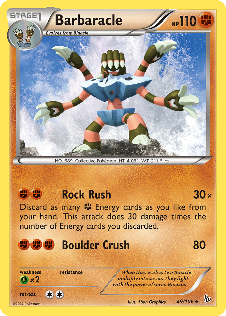 Barbaracle – Flashfire 49/106 Pokémon card