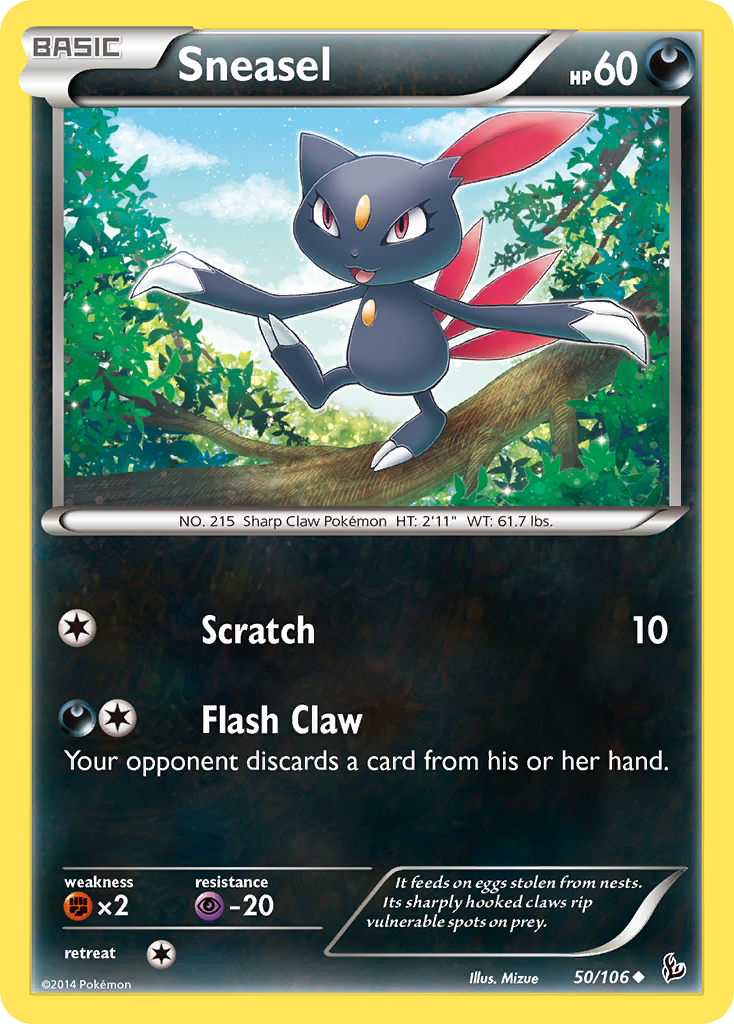 Sneasel – Flashfire 50/106 Pokémon card