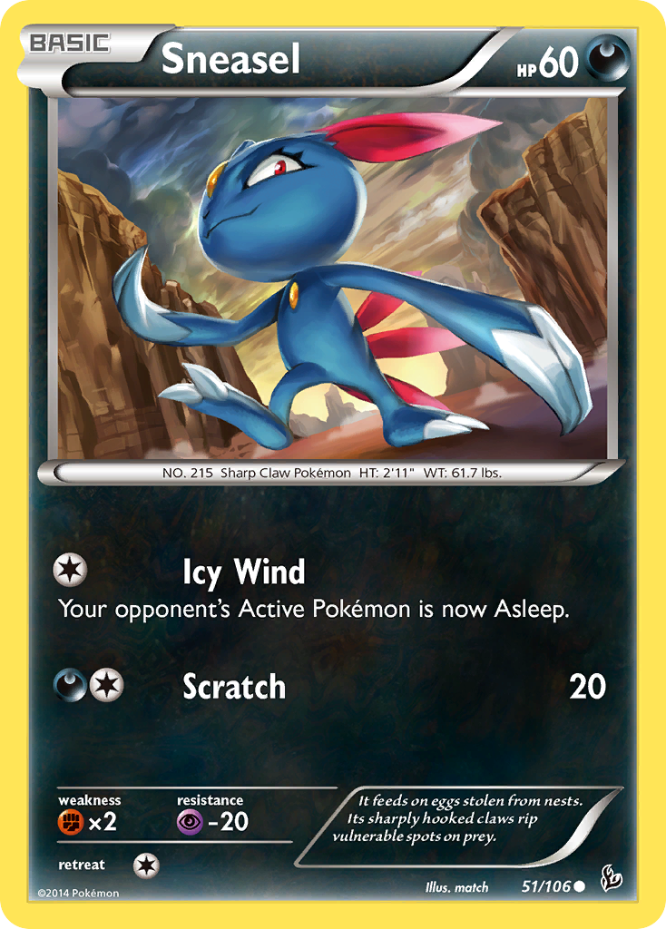 Sneasel – Flashfire 51/106 Pokémon card