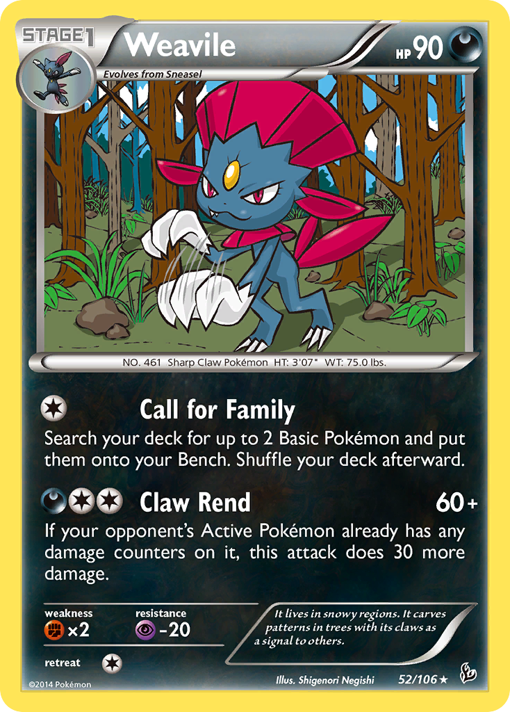 Weavile – Flashfire 52/106 Pokémon card