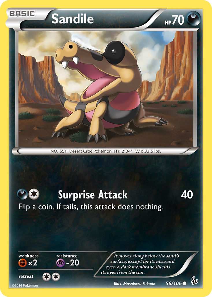 Sandile – Flashfire 56/106 Pokémon card