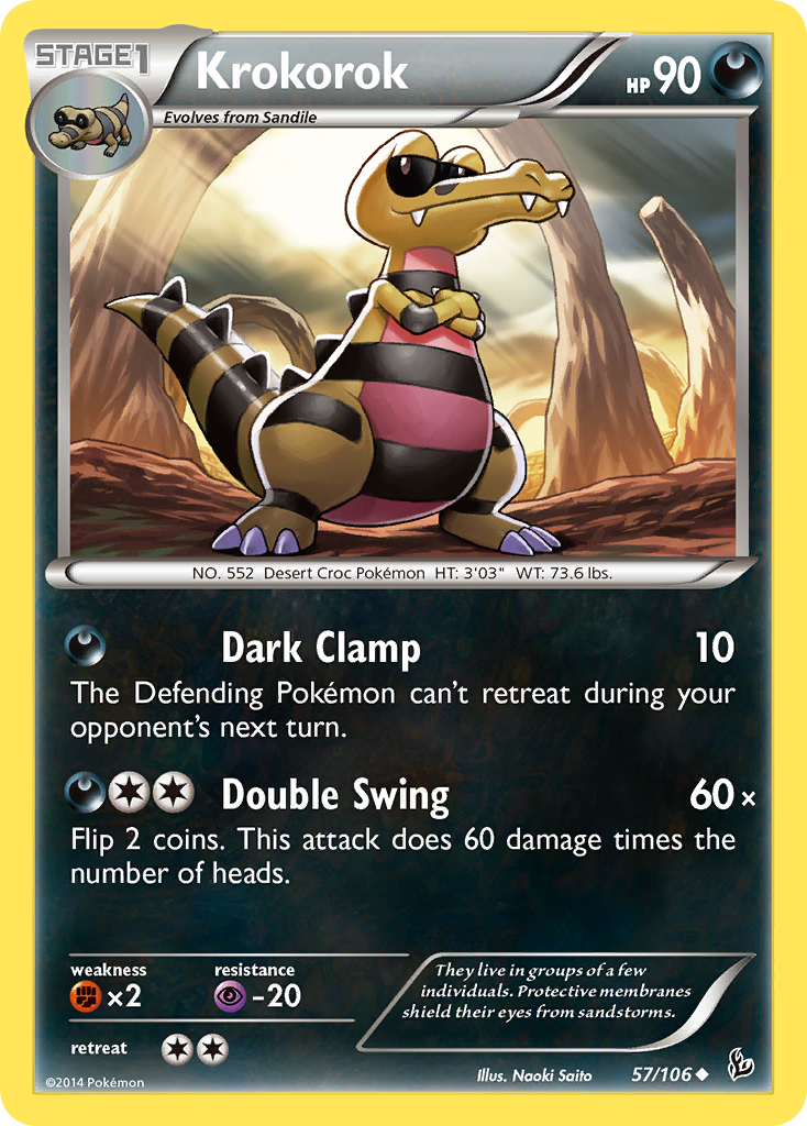 Krokorok – Flashfire 57/106 Pokémon card