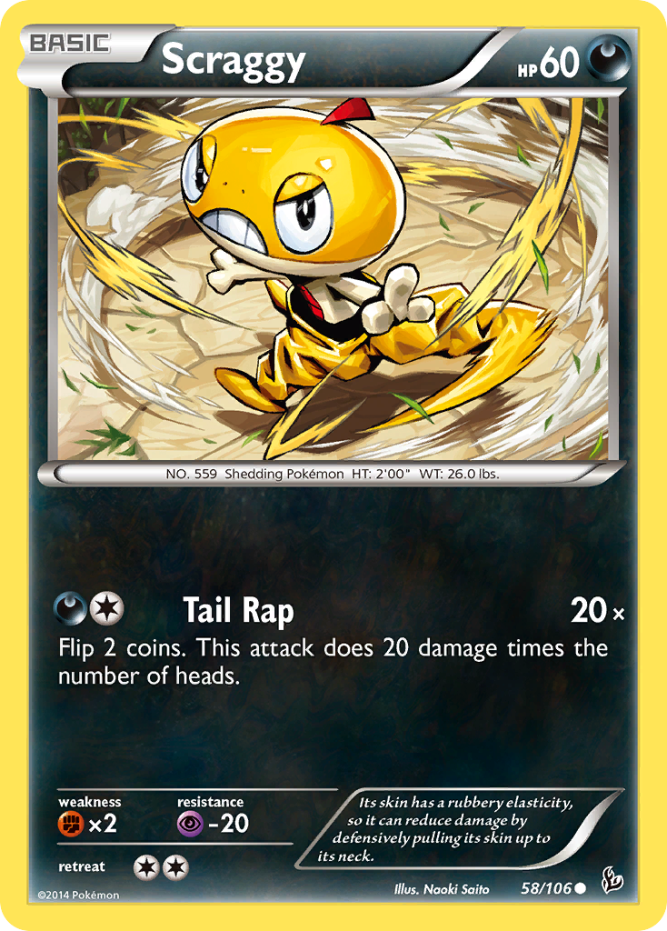 Scraggy – Flashfire 58/106 Pokémon card