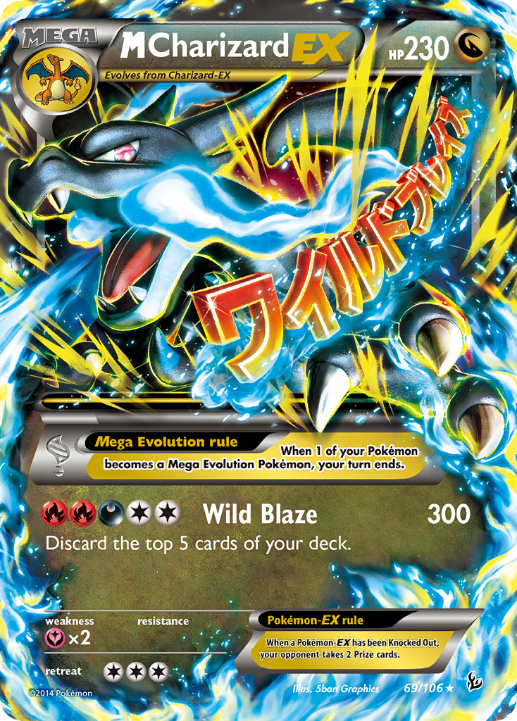 M Charizard-EX – Flashfire 69/106 Pokémon card