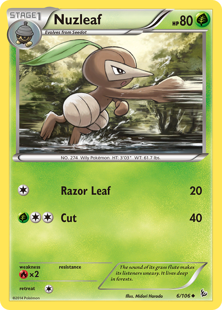 Nuzleaf – Flashfire 6/106 Pokémon card